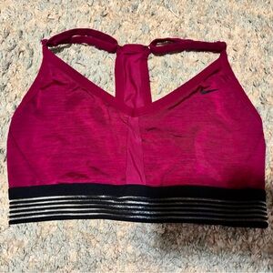 Nike Women's Deep Pink Strappy Racerback Sports Bra